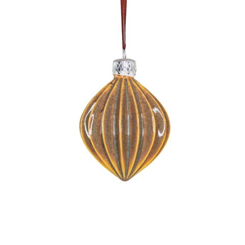 Porcelain Christmas Bauble - Autumn Leaf